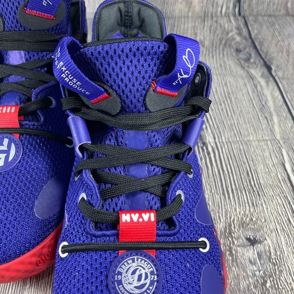 Adidas Harden Vol. 6 Drew League Shoes Purple/Core Red Mens 5.5 W 6.5 HP9510 - Picture 7 of 9